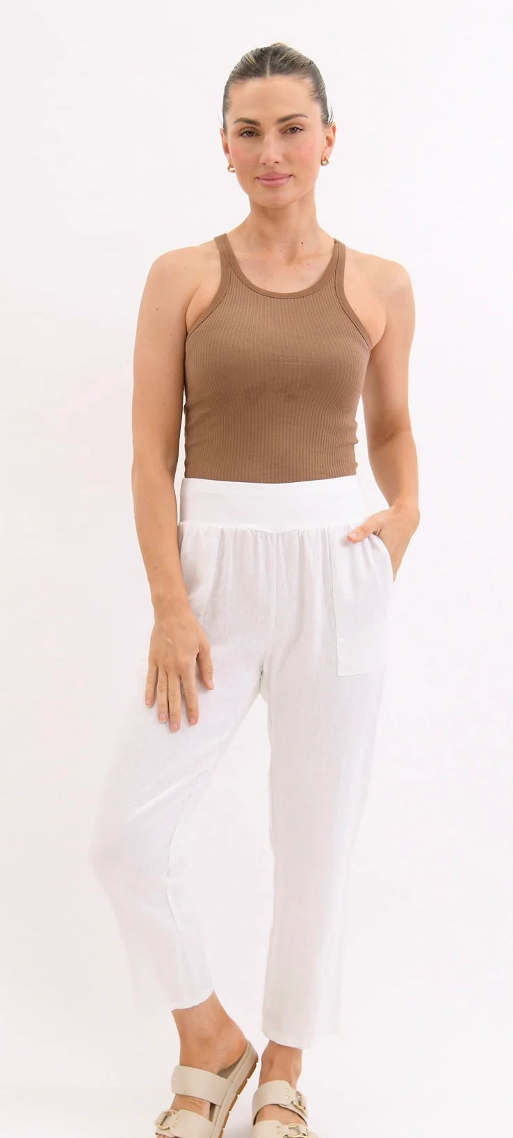 Worthier Linen Pants White