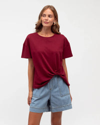 Label of Love Easy Tuck Tee Wine