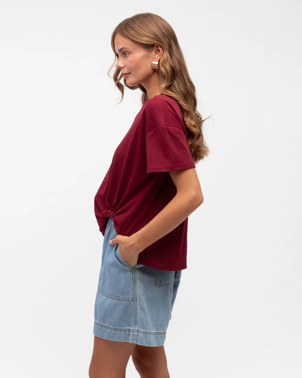 Label of Love Easy Tuck Tee Wine