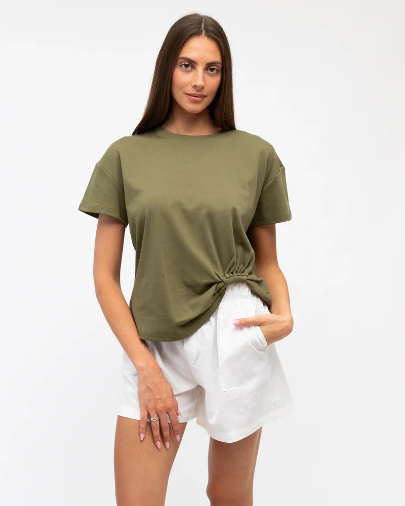 Label of Love Easy Tuck Tee Olive