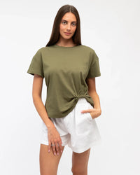 Label of Love Easy Tuck Tee Olive