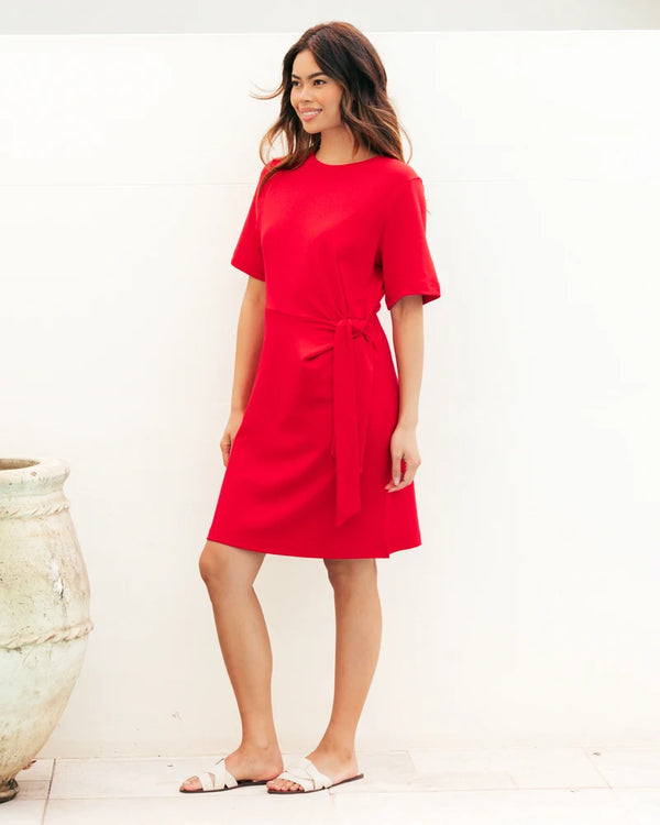 Tie Waist Tshirt Dress Red