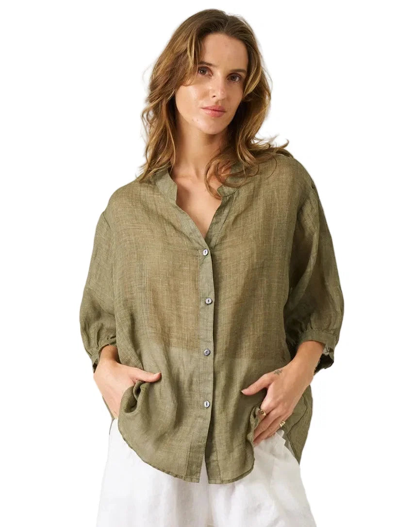 Worthier Sheer Linen Blouse