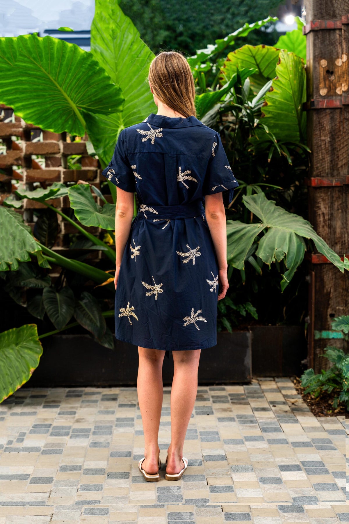 Boho Australia Navy Palm Dress