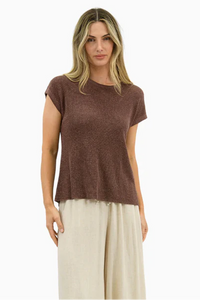 Chocolate Knit Top Worthier
