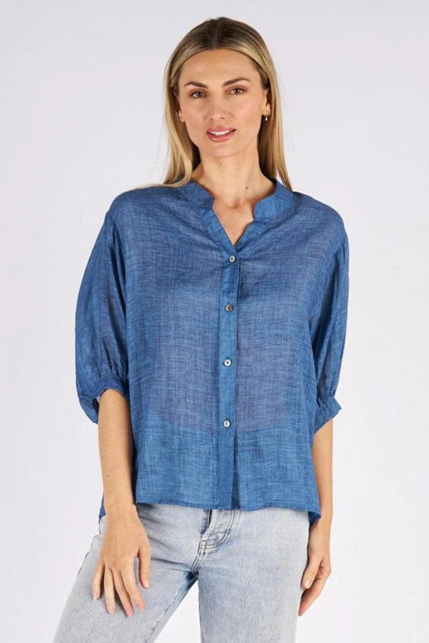 Worthier Sheer Blouse Denim