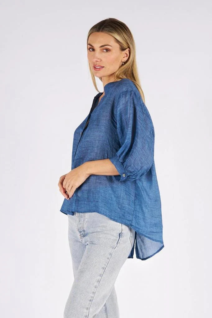 Worthier Sheer Blouse Denim