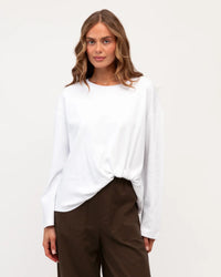 Easy Tuck Tee Long Sleeve White