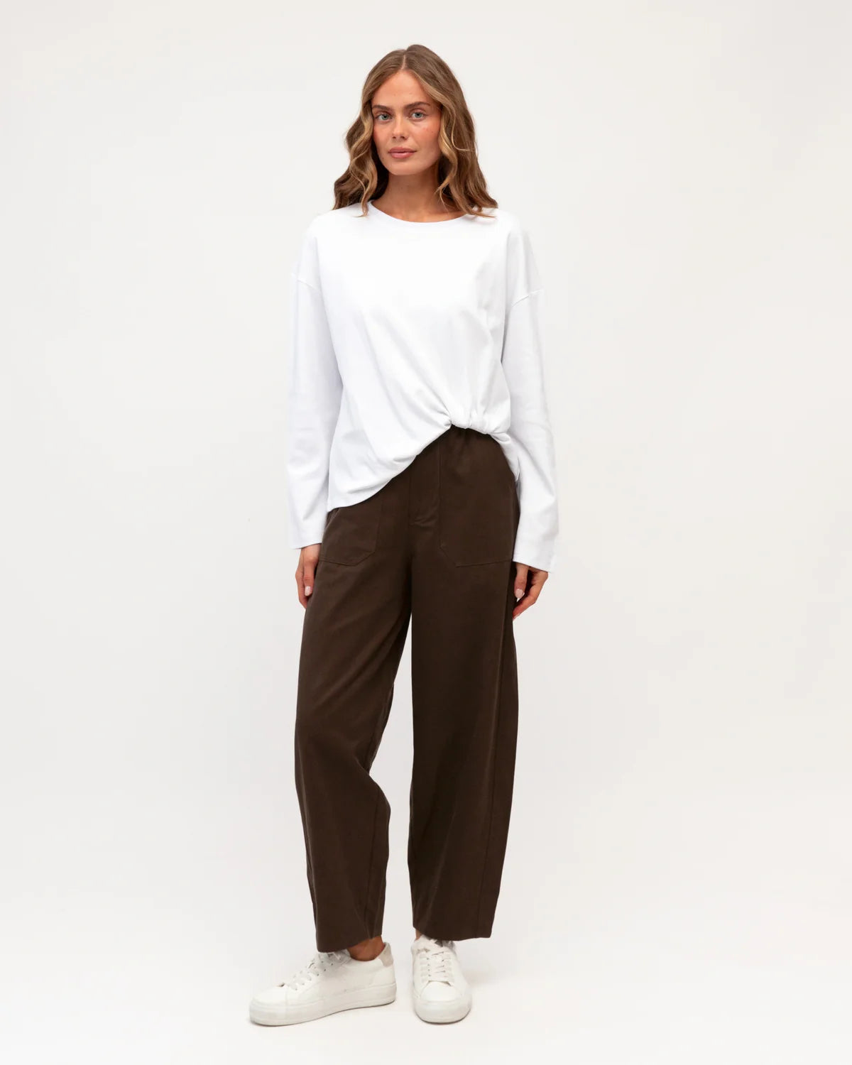 Easy Tuck Tee Long Sleeve White