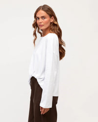 Easy Tuck Tee Long Sleeve White