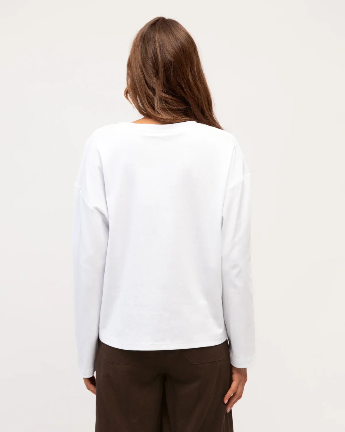 Easy Tuck Tee Long Sleeve White