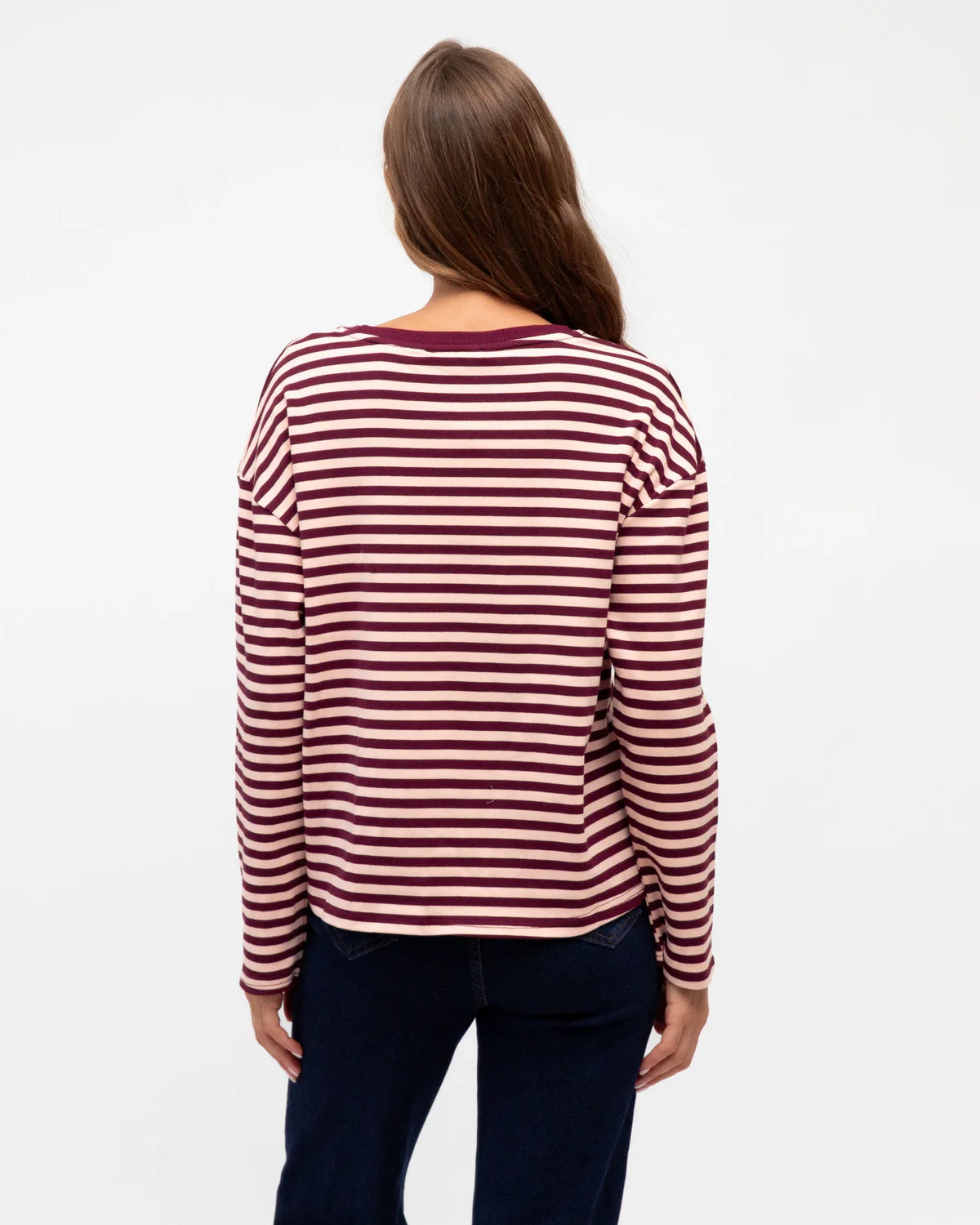 EASY TUCK TEE LONG SLEEVE Pink/Burgundy