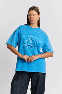 Maku Seashell Oversized Tee Blue Snow Washed