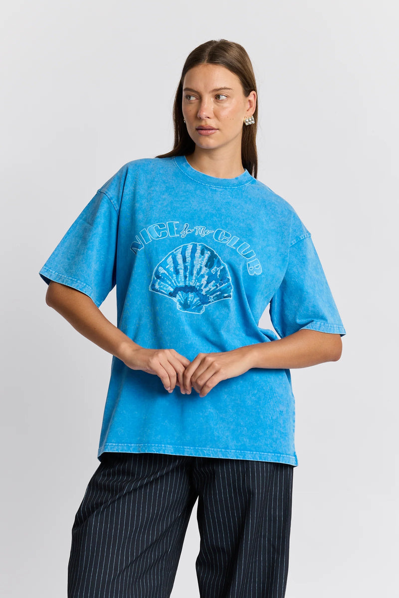 Maku Seashell Oversized Tee Blue Snow Washed