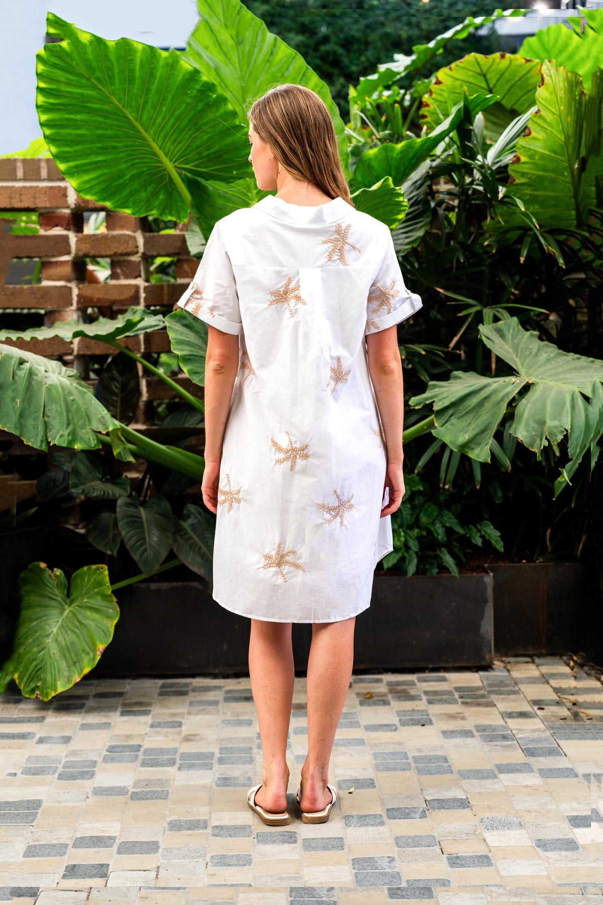 BOHO AUSTRALIA White Palm Tree Dress