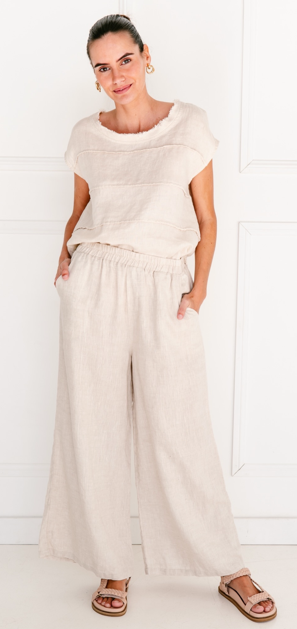 Soul Sparrow Beige Linen Pants