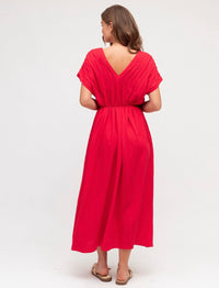 Label of Love Pleated Dress Red