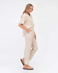 Linen Stitch Pants Beige