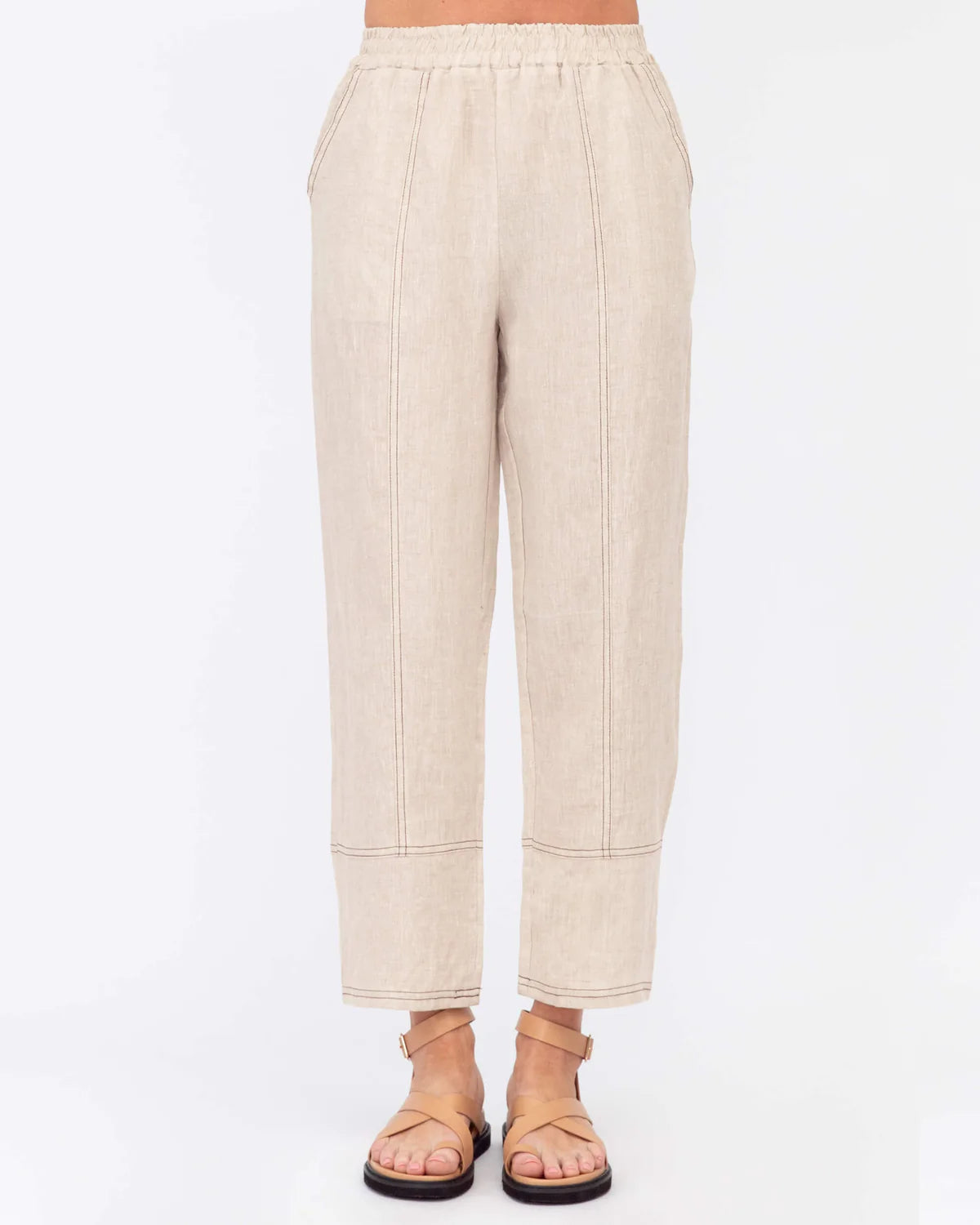 Linen Stitch Pants Beige