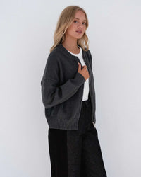 Paper Heart  ZIPPER CARDIGAN GREY