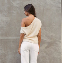 White Closet Off Shoulder Knit Top