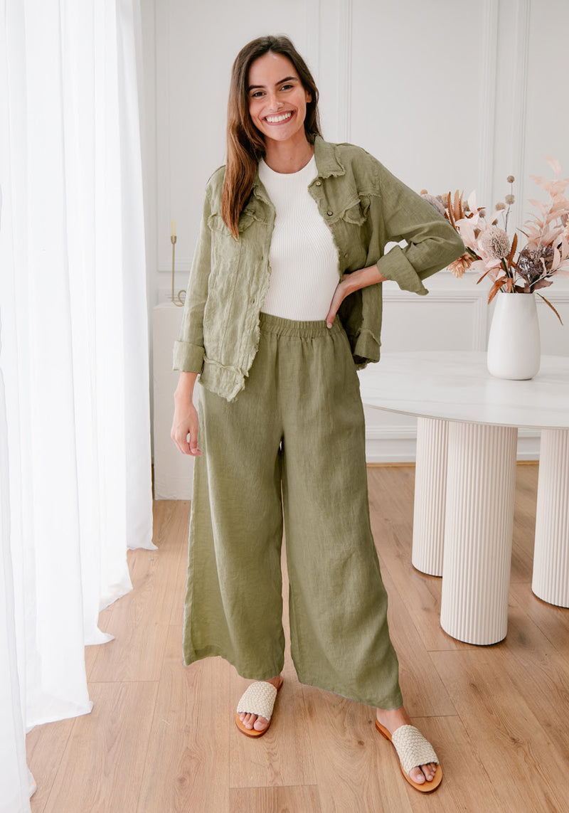 Soul Sparrow Khaki Linen Pants