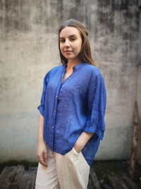 Worthier Sheer Top Royal Blue