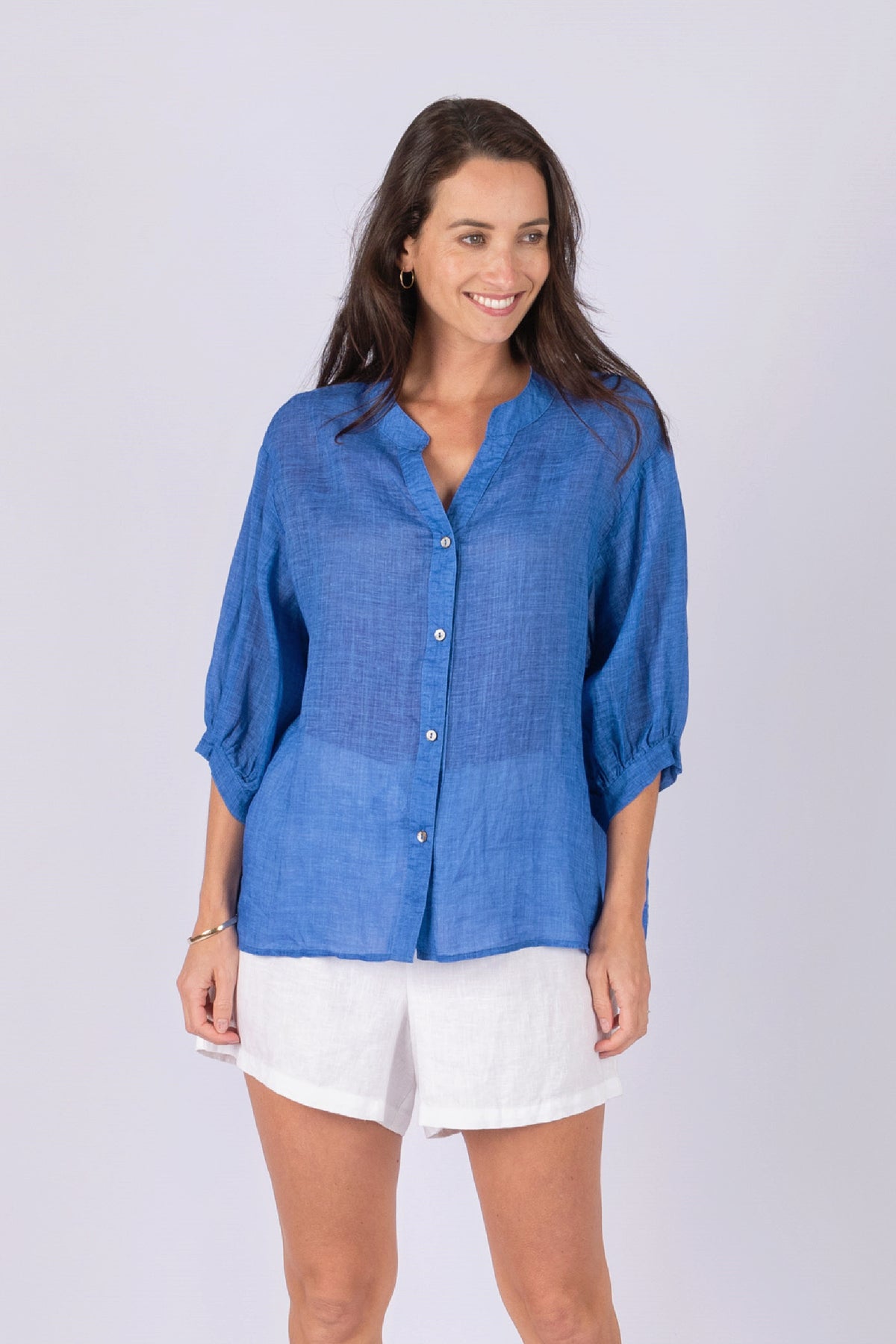 Worthier Sheer Top Royal Blue
