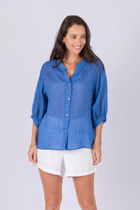 Worthier Sheer Top Royal Blue