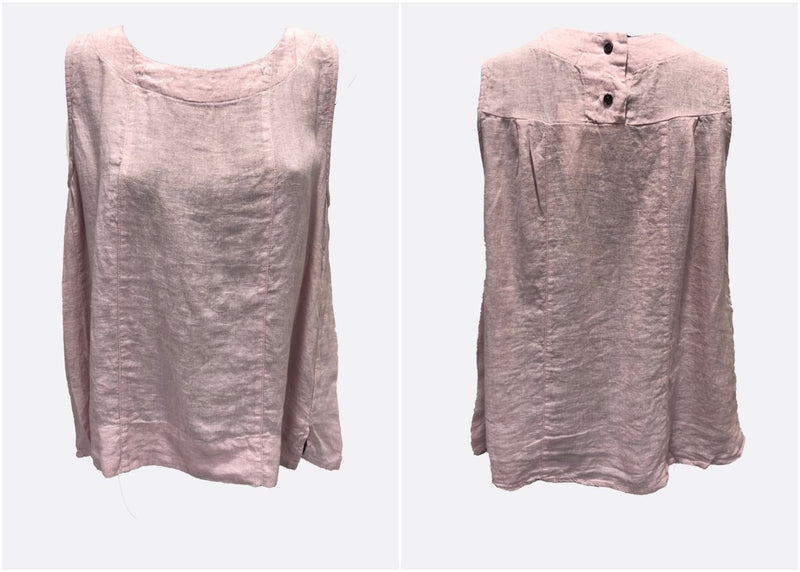 Worthier Label Linen Sleeveless Top Pink