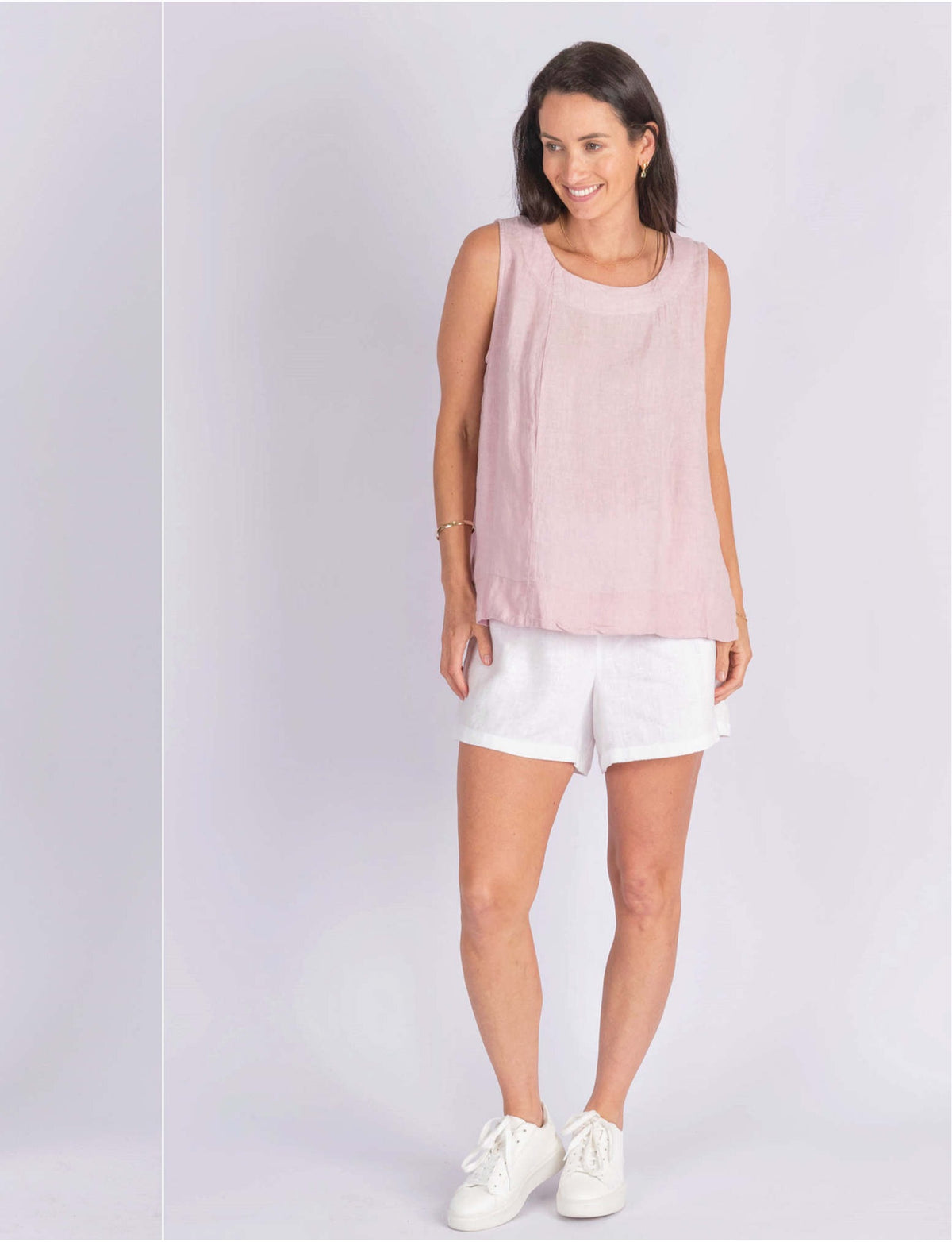 Worthier Label Linen Sleeveless Top Pink